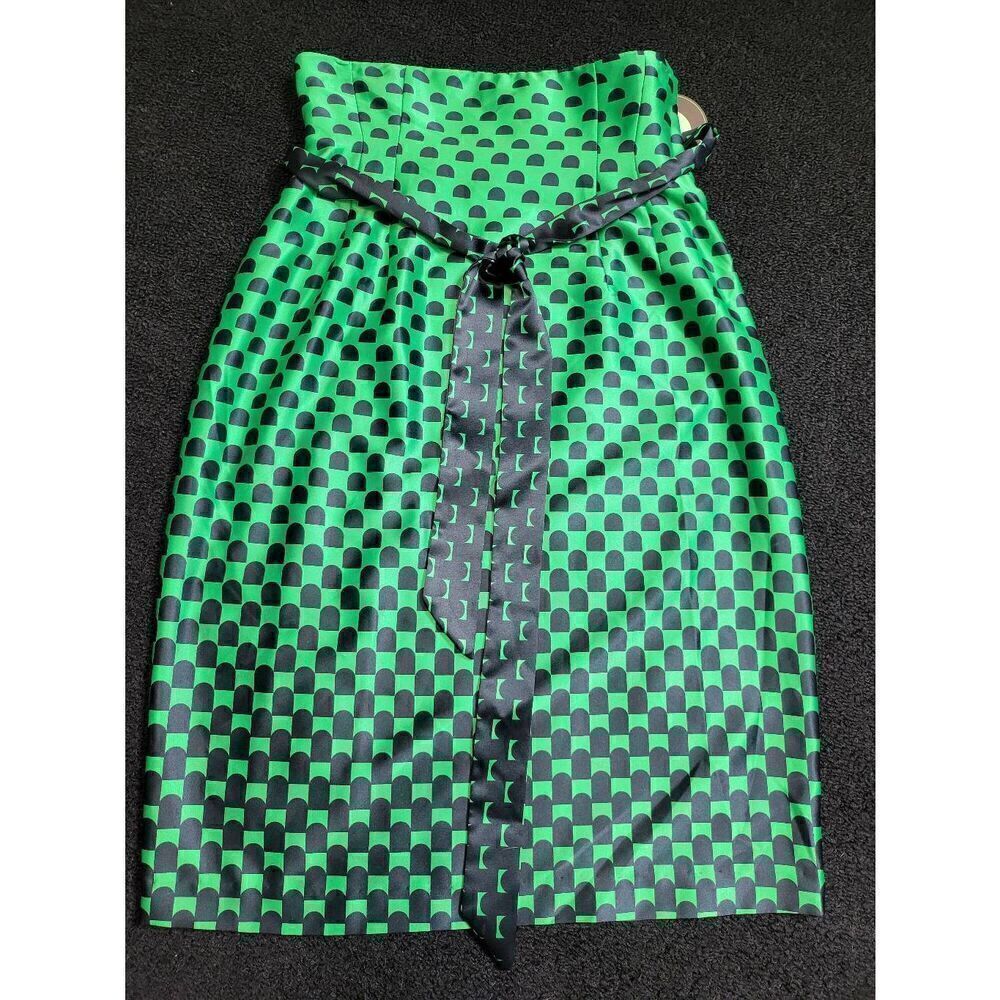 Eva Franco Contrast Satin Pencil Skirt
